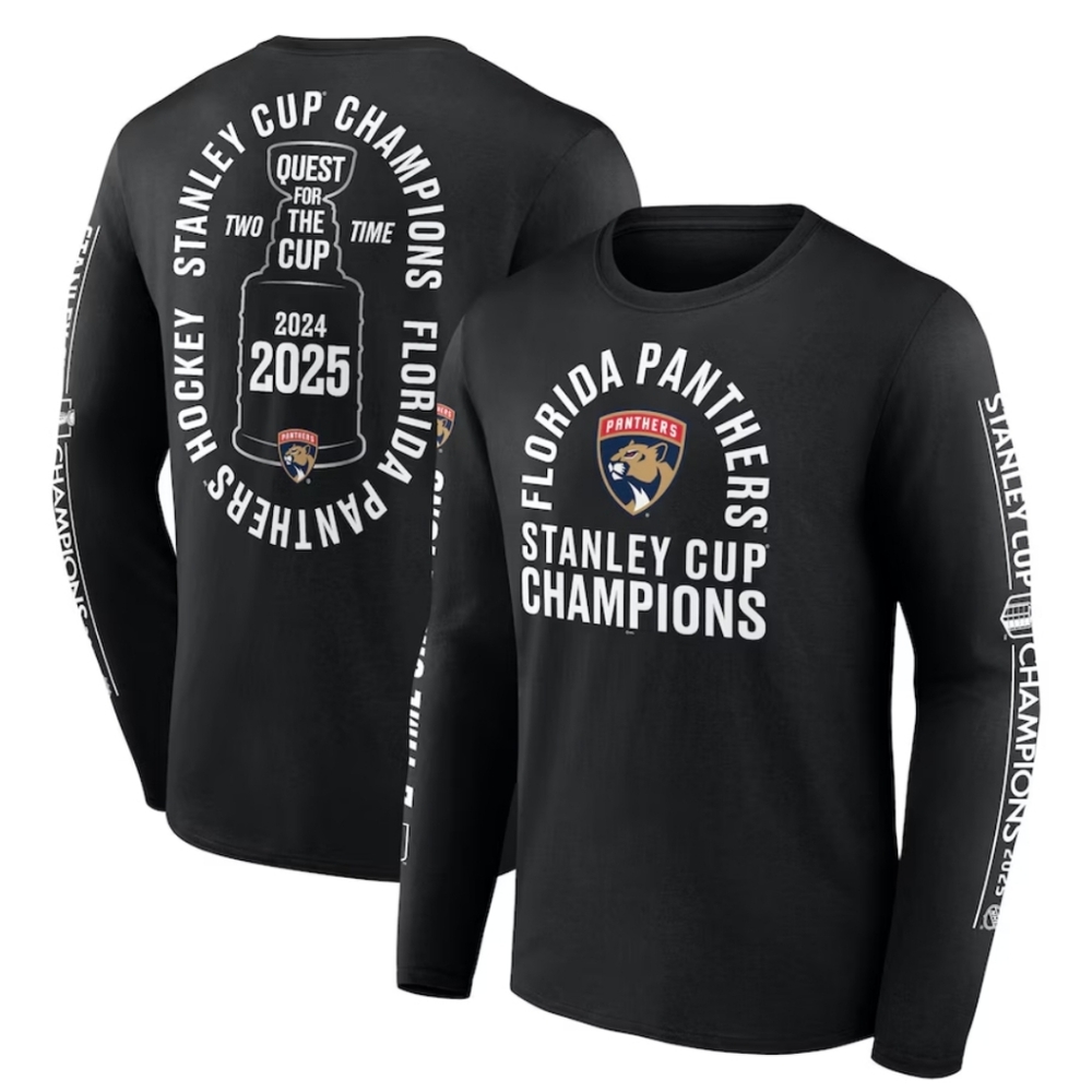 NWT Fanatics NHL Florida Panthers Stanley Cup 2025 Black Long Sleeve Mens XL